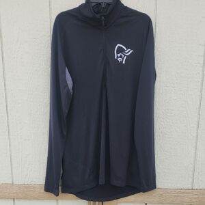 Norrøna Men's Fjørå Equaliser Long Sleeve 1/4 Zip Top Caviar Norway Base Layer M